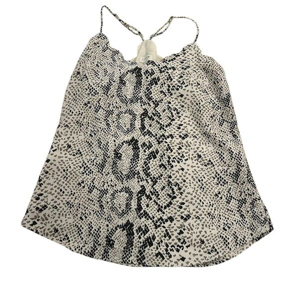 J.Crew Dressy Snake Print Gray Scalloped Top - Picture 1 of 4